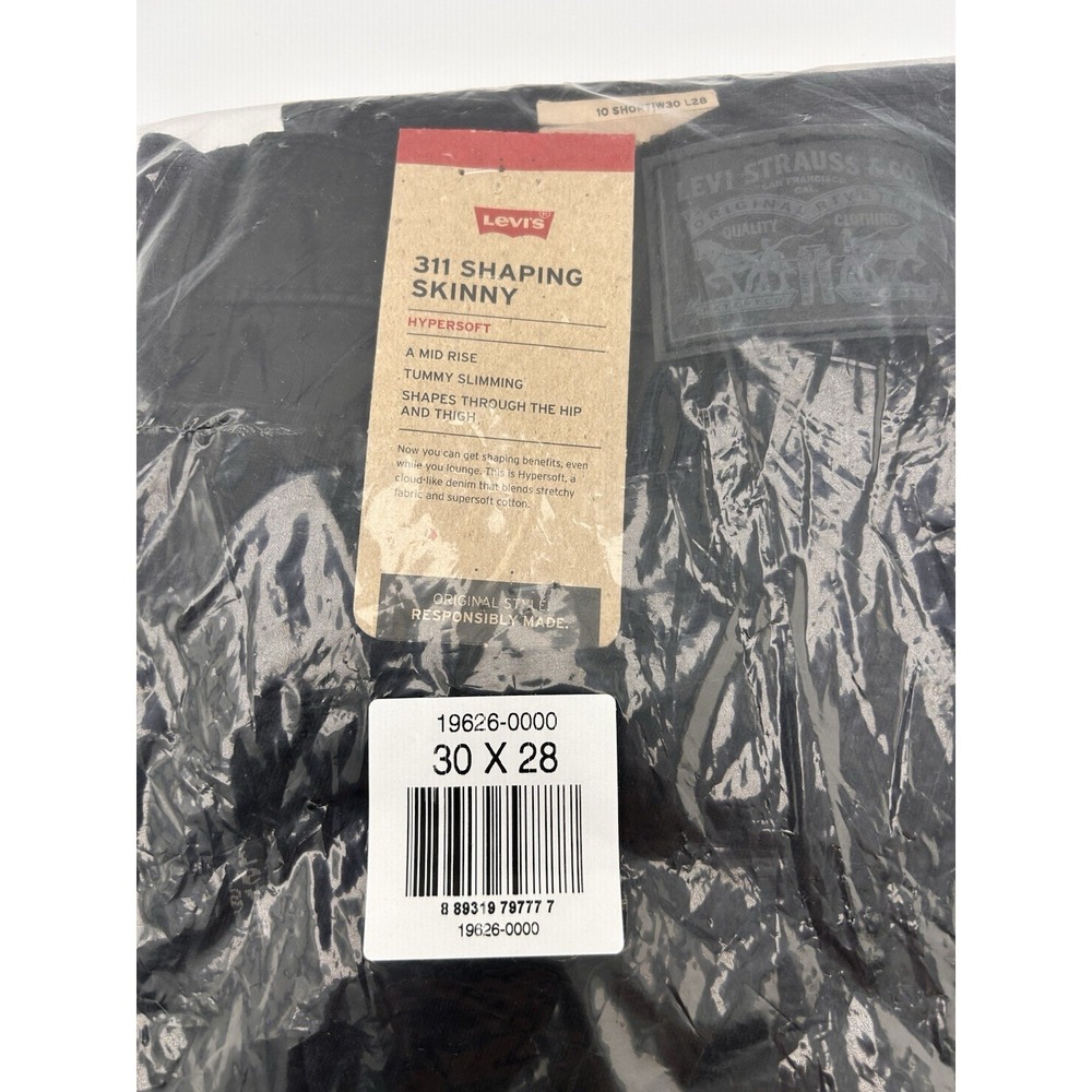 Levi's 311 Shaping Skinny Jeans Women's Black Short 10 Waist 30 Length 28  NWT